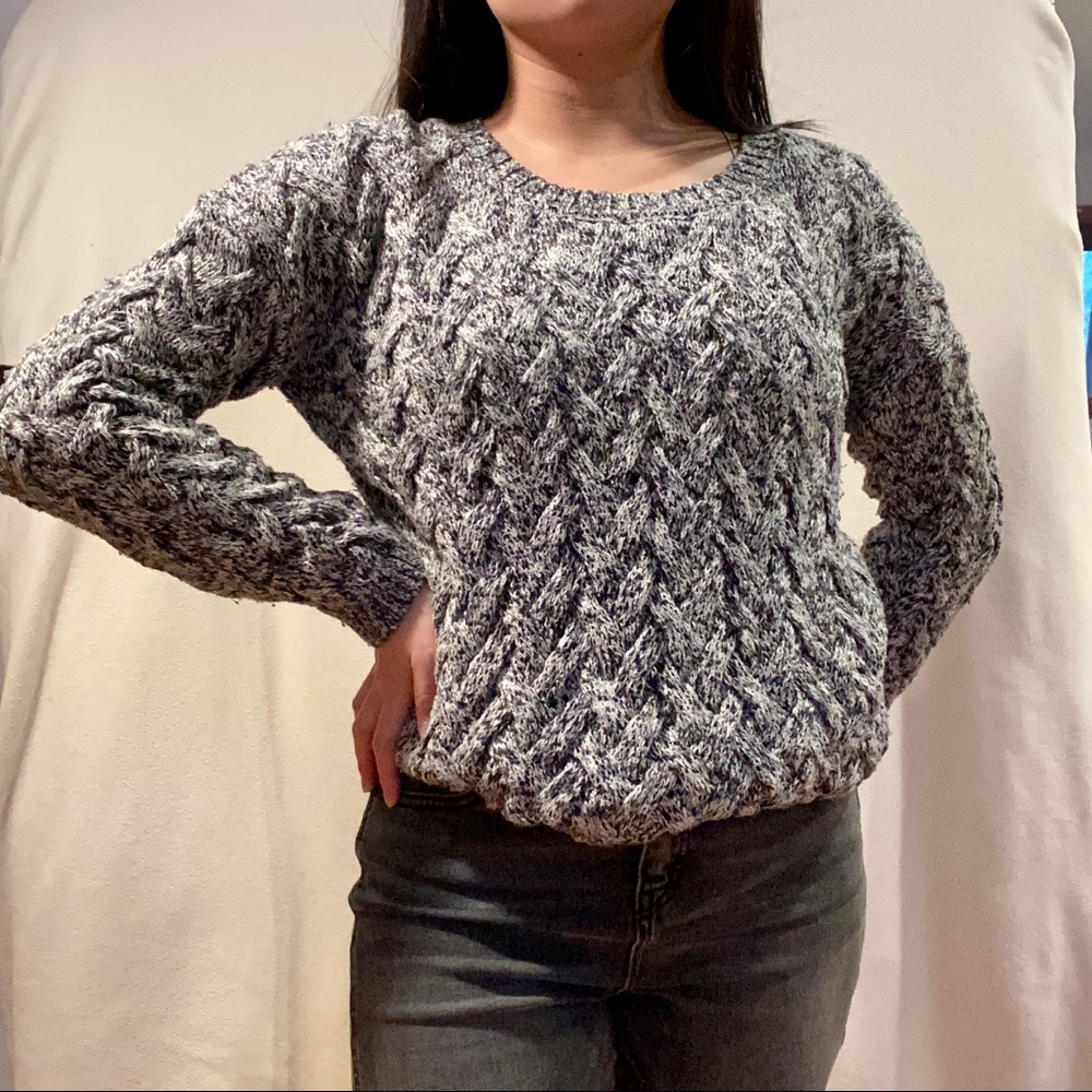 Garage Blue and White Knit Sweater